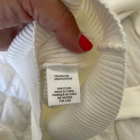 Ronny Kobo Madelina white ribbed sweater top - Picture 8 of 10